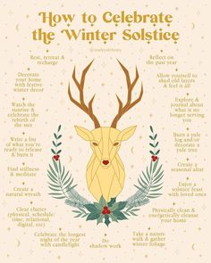 a poster with the words how to celebrate the winter solstice