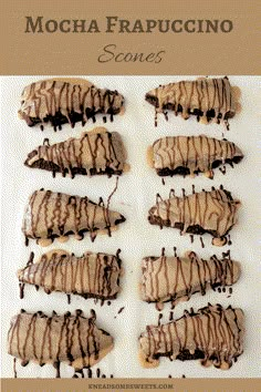 mocha frapuccino cookies with chocolate drizzled on them