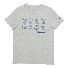 He'll look and feel great in this Boys 8-20 Champion® Short Sleeve Tee. He'll look and feel great in this Boys 8-20 Champion® Short Sleeve Tee. TECHNOLOGIES & FEATURES Crewneck Short sleevesFABRIC & CARE Cotton Machine wash Imported Size: Medium. Color: Grey. Gender: male. Age Group: kids. Playful Style, Block Letters, Champion Shorts, Kids Styles, Style Classic, Boys T Shirts, Big Boys, Big Kids, Short Sleeve Tee