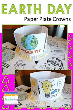 earth day paper plate crowns for kids to make