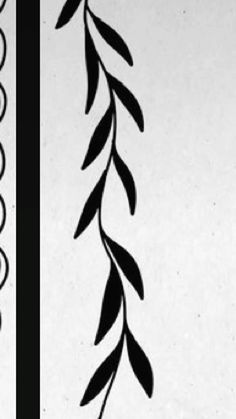 two black and white images with leaves on them