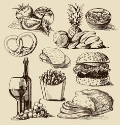 an image of food and drinks