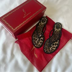 Nwt Ren Caovilla Animal Print Rhinestones Sandals 38 Neiman Marcus Exclusive Brand New, Including Box, Shoe Duster & Cards Exclusively At Neiman Marcus Rene Caovilla Crystal-Embellished Leather Sandals With Leopard-Print Satin Footbed. ' O.3" Lat Heel. Thong Strap. Slide Style. Signature Glittered Outsole. Made In Italy. Offers Welcome, Shipping Next Business Day!!! Rene Caovilla Heels, Caovilla Shoes, Rene Caovilla Shoes, Bronze Heels, Limited Edition Shoes, Sandals Flat, Rhinestone Sandals, Rene Caovilla, Moon Boots