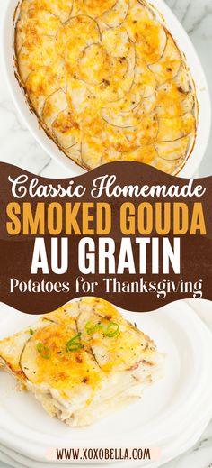 the cover of classic homemade smoked goulad au gratin on a white plate