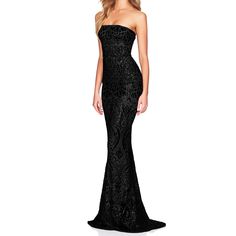 New With Tags Shimmering Strapless Gown In Stunning Patterned Sequin On Stretch Mesh That Fits Like A Dream. Dramatic Mermaid Hem, Fully Lined With Invisible Zip At The Centre Back. Designed And Made In Australia Xs (See Pictures For Measurements) Glamorous Black Strapless Gown, Marine Ball Gowns, Black Strapless Floor-length Prom Dress, Glamorous Floor-length Strapless Sequin Dress, Embellished Fitted Strapless Floor-length Dress, Black Strapless Fitted Floor-length Dress, Marine Ball, Award Show Dresses, Prom 2024