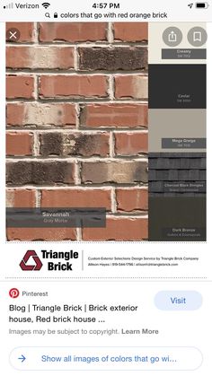 a brick wall with different colors and sizes on the bottom right hand corner is shown