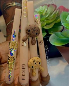 Really Long Nails, Uñas Aesthetic, Gucci Nails, Tarot Card Readings, Diamond Nail Art, Long Nail Designs, Exotic Nails