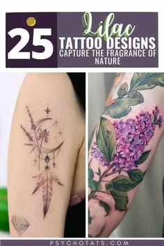 Lilac Tattoo Lilac And Bird Tattoo, Lilac Tattoo Design, Border Tattoo, Vertical Tattoo, Lilac Blossom, Inspired Tattoos, Hummingbird Tattoo, Cover Up Tattoo