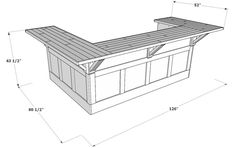 an outdoor storage shed with measurements for the roof