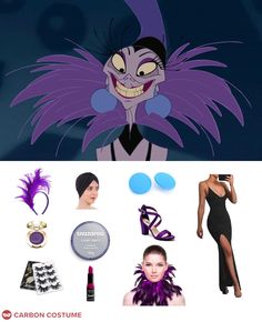 the evil queen from disney's maleficent is featured in this collage