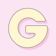 the letter g is made up of white and light pink letters on a pale pink background