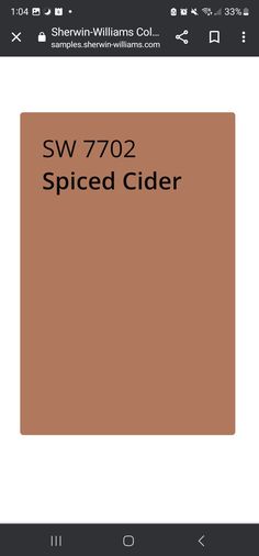 a brown and white book with the words sw702 spiced cider