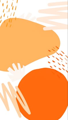 an orange and white abstract painting