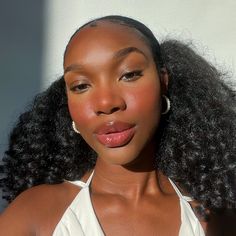 Sun Kissed Makeup Black Women, Red Blush Black Women, Orange Blush Black Women, Blush On Black Women, Blush On Nose, Drunk Blush Makeup, Peach Blush Black Women, Red Blush Makeup, Blushy Cheeks Makeup