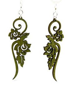 To learn more about our Green Tree earring line, check out this quick video: https://www.youtube.com/watch?v=s2RXPsw4kzYTo see this pair worn in another color, check out this video: https://www.youtube.com/watch?v=AvNZ_QKQzQwMade In U.S.AStyle # 1015Size 2.9" x 1"Long Flower EarringsThis design has roses and leaves tangled all up to make one beautiful piece of artMade from sustainably sourced wood and 90% recycled display cards.Laser-cut woodStained with water based dyeEar wires are silver-finis Types Of Sunflowers, Red Sunflowers, Laser Cut Wood Earrings, Long Flowers, Flower Handmade, Long Light, Flower Ornaments, Climbing Roses, 3d Laser