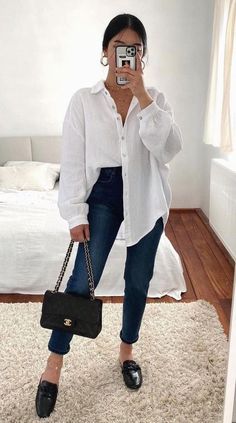 Outfit Jeans, Outfits Black, Outfit Trends, Casual Chic Outfit, Casual Work Outfits, Mode Inspo, Looks Chic