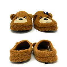 Be un-bear-ably adorable with these super soft women's novelty slip-on furry friends slippers from our partners at Oooh Geez! Slippers. Stay warm & look great with your new teddy bear themed tan fuzzy slippers. Wear them around the house or out and about thanks to the non-skid rubber bottom. Pick up a pair today! Info Style: Sherpa slipper with non-skid rubber bottom sole. Size: Small fits women's U.S. shoe size 5 - 6 Medium fits women's U.S. shoe size 7 - 8 Large fits women's U.S. shoe size 9 - Slippers Cute, Slip On Slippers, Bear Slippers, Animal Slippers, Cute Teddy Bear, Cute Teddy, Fuzzy Slippers, Bear Hug, Womens Slippers