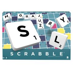 a scrabble game with letters and numbers on it