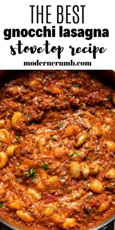 the best gnocchi lasagna slow cooker recipe with text overlay