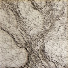 an abstract drawing with lines and shapes