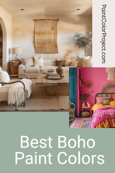 the best boho paint colors for your living room, bedroom or office in one color