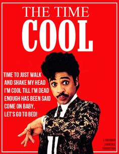 the time cool poster with an image of a man pointing at something