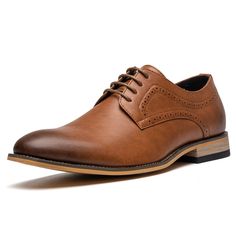 PRICES MAY VARY. Material:100% vegan leather with Derby design delivers a classic style. The smooth upper makes these lace-up shoes easy to clean. Style:These men's dress shoes are handcrafted to be with you no matter where your next adventure takes you. The classic design and versatility means you can seamlessly go from work. Suitable for business parties, weddings,and other formal occasions. Great as a gift for your Dad, Friend, Grandpa, Brother, Boyfriend, In Law or Husband. Suggested Fit:Tru Brown Dress Shoes Men, Mens Brown Dress Shoes, Brown Shoes Men, Brown Dress Shoes, Formal Business, Men Formal, Oxford Shoes Men, Family Outfits, Pharmacy Gifts