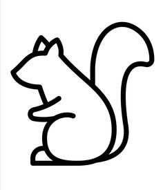 a black and white drawing of a squirrel