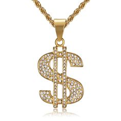 PRICES MAY VARY. Title: CZ Fully Dollar Sign Pendant Punk Rock Stainless Steel Necklace, 24 inch Chain Hip Hop One Hundred Dollar Bill Halloween Jewelry Gift. Product Type: Departments > Women > Jewelry > Necklaces > Pendant Necklaces One Hundred Dollar Bill, Mens Gold Chain Necklace, Pandora Jewelry Necklace, Jewelry Gallery, Island Fashion, Dollar Sign, Quality Management, Gold Chain With Pendant, Gold Chains For Men