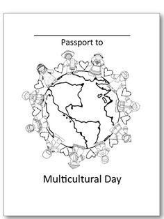 a black and white photo with the words, passport to multi cultural day on it