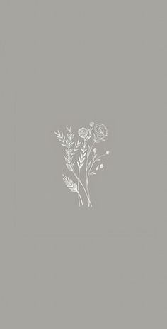 a white drawing of flowers on a gray background with the words, i love you