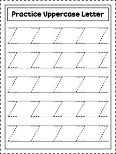 an uppercase letter worksheet with lines in the middle and lowercase letters