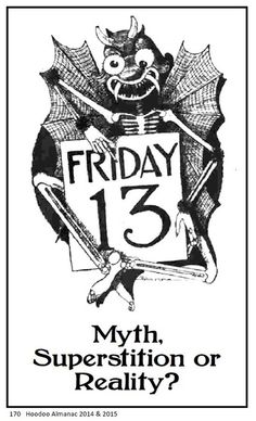 a black and white poster with an image of a bat holding a sign that says friday 13th