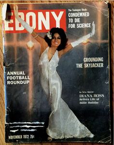 the cover of ebony magazine with an image of a woman in white dress on it