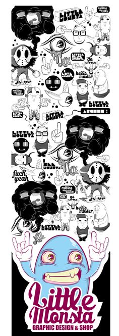 the back side of a poster with various cartoon characters on it, including an image of a