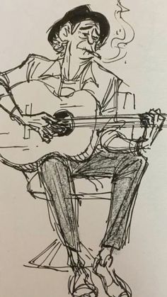 Man Playing Guitar Drawing, Guitar Sketch, Guitar Drawing, Small Drawings, Gesture Drawing, Guitar Art, Arte Inspo, Keith Richards