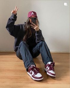 Nike Dunks Red Outfit, Nike Dunk Red Outfit, Nike Dunk Women Outfit, Red Nike Dunks Outfit, Red Dunks Outfit, Nike Dunk Outfit Woman