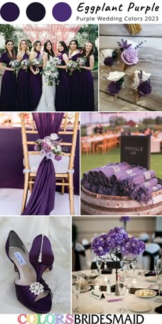 purple wedding color palettes for the bridesmaid