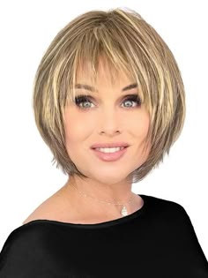 Flirty Fringe Bob by Hairdo is a chic bob haircut with choppy layers. Both sophisticated and easy, this heat friendly wig adds texture to a classic look. SPECIAL FEATURES Adjustable Fit - ﻿Resilient stretch material throughout cap base for a custom-like fit. Tru2Life® Heat-Friendly Synthetic Hair - Looks and feels like human hair and can be heat styled using thermal styling tools. Our recommendation for styling Heat Friendly fiber is to stay between 275° F-300° F for best results. Fringe Bob, Fringe Wig, Latest Bob Hairstyles, Chic Bob, Choppy Layers, Choppy Bob Hairstyles, Bob Haircut For Fine Hair, Effortless Beauty, Bob Hairstyles For Fine Hair