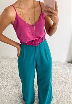 Teal And Pink Outfit, Creative Style Outfits, Basic Outfits Summer, 40s Outfits, Cute Preppy Outfits, Todays Outfit