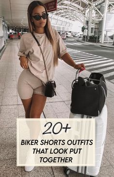 Follow the link. ✨ You always ask about the best biker shorts outfits to turn heads on the streets, so I  put together a nice blog post just for you with the best 20. Enjoy! Airport Outfit Fall, Cute Biker Shorts, Aeroplane Outfit, Flight Outfit Airport Style, Airport Outfit Spring, Biker Shorts Outfit Summer, Biker Shorts Outfits, Best Travel Outfits For Women, Comfortable Airport Outfit