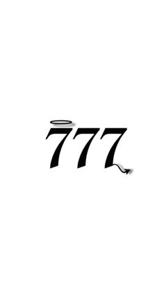 the number seventy seven is shown in black and white