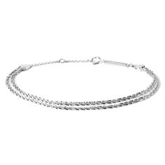 This dainty double-chain bracelet from PDPAOLA™ at Zales catches the light for a sparkle that defies description. Sterling silver Intricately designed chain yields high light reflection 6.0- to 7.0-inch adjustable chain; spring-ring clasp Cheap Silver Adjustable Chain Bracelet, Elegant Silver Chain Bracelet With Satellite Chain, Elegant Double Chain Strand Bracelet, Elegant Double Strand Chain Bracelet, Formal White Gold Chain Bracelet With Delicate Chain, Elegant Silver Bracelet With Satellite Chain, White Gold Cubic Zirconia Bracelet With Adjustable Chain, Elegant Silver Double Chain Bracelet, Adjustable Cubic Zirconia Chain Bracelet