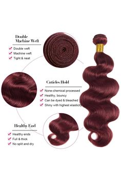 99J Bundles Burgundy Body Wave Human Hair Bundles 26 26 26 Inch Brazilian Wine Red Body Wave Bundles Human Hair Unprocessed Virgin Hair 3 Bundles 99J Body Wave Bundles Hair Weave Red Bundles, Body Wave Bundles, Brazilian Remy Hair, Human Hair Bundles, Dark Burgundy, Hair Weave, Hair Bundles