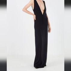 Deep Plunge - Long Split In The Back. Floor Length. Can Be Tailored - Xl Sequins Gown, Deep Plunge, Bcbgmaxazria Dresses, Gold Black, Floor Length, Orlando, New Dress, Split, Maxi Dress