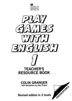 play games with english 1 teacher's resource book by colin oranger