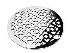 a round metal grate on a white background