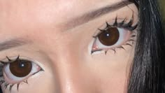 Sanpaku Eyes Makeup, Black Eye Contacts, Contacts Makeup, 90’s Makeup, Eye Contacts, Gyaru Makeup, Face Tips, Pretty Makeup Looks