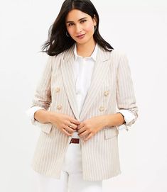 The 4 Best Blazers for Petite Women - Leslie Leon Womens Blazer Coat, Hip Style, Women's Blazers, Summer Work, Petite Jacket, Striped Jacket, Suit Up, Petite Tops, Womens Blazers