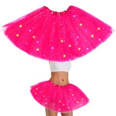 PRICES MAY VARY. Light Up Tutu Skirt: Stand out at parties with this LED tulle tutu skirt. Brings you a high-quality tutu skirt that lights up, making it ideal for performances and special events. Wear this Light up tutu on its own or under a tutu skirt with stretch fibers, shorts or leggings. Perfect for costume parties, Halloween costumes, dancing, running marathons, school events, princess outfits, and more. Make your ensemble look more attractive and eye-catching to create a new and amazing Pink Tulle Tutu Dress For Christmas, Ballet Style Tutu Dress With Tulle Skirt For Party, Party Season Tulle Skirt, Party Tulle Pleated Skirt, Pink Tutu Dress For Carnival Party, Summer Party Stretch Tutu Dress, Party Stretch Tulle Skirt, Stretch Tulle Tutu Dress For Party, Pink Fitted Halloween Skirt